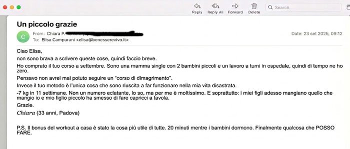 Testimonianza Email - Alessandra B.