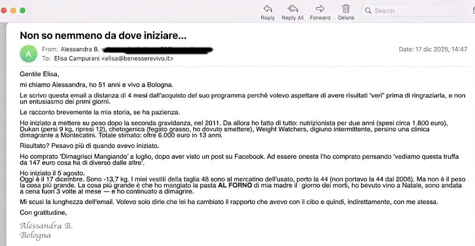 Testimonianza Email - Chiara M.