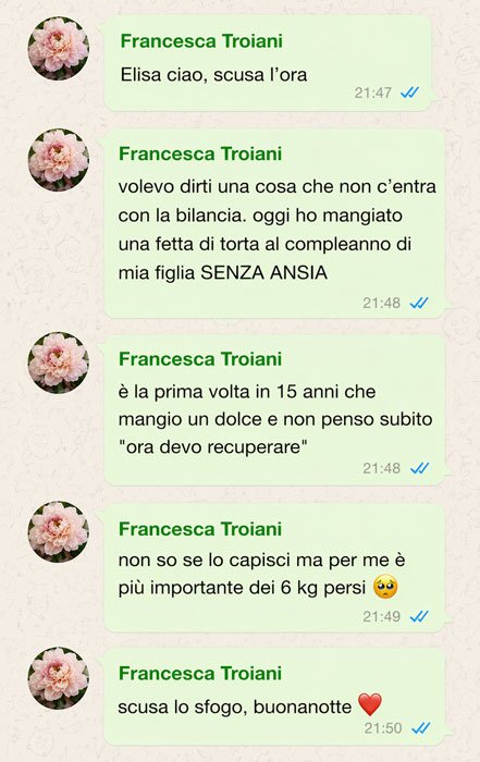 Testimonianza WhatsApp - Francesca T.